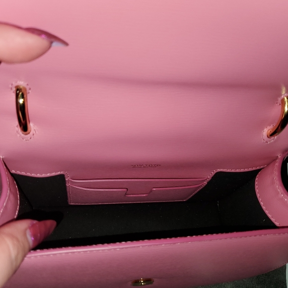 Authentic Tom Ford 001 Lock Mini Flap Shoulder Bag color Pink - Picture 8 of 13